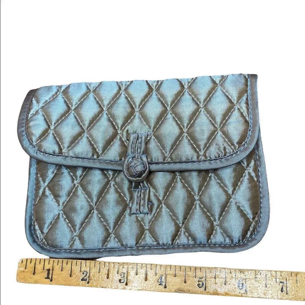 Brighton “Your True Color" Quilted Cosmetic Bag Travel Jewelry Pouches khaki